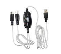 Healeved Câble Midi vers USB Haute Fidélité 1,8 M, Cordon D'édition Musicale Compatible Windows et Instruments, Accessoire de Connexion Stable sans Latence pour Clavier et Synthétiseur