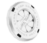 Healeved Cache-Bouton d'Allumage Rond Argenté pour Voiture et Moto Protection Anti-Rayures Accessoire Décoratif Moteur Compatible Multi-Modèles Améliore Sécurité et Durabilité