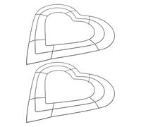 Healeved Cadre de Couronne en Métal Noir de Cœur 2 Pièces, Support pour Couronne DIY, Décoration Saint-Valentin et Mariage, Structure Résistante pour Guirlandes de Fleurs, Décorations