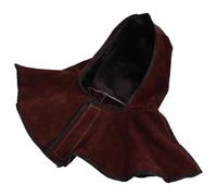 Healeved Cagoule de Soudage Ignifuge en Cuir de Vache avec Drapé de Protection du Cou Doublure Coton Confortable Taille Unique Réglable Chapeau de Soudeur Léger pour Couleur Aléatoire