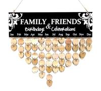 Healeved Calendrier Décoration Suspendue et Amis Rappel Anniversaire en Bois Design Moderne Kit Calendrier Mural Pratique pour Maison et Bar