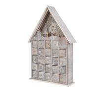 Healeved Calendrier Lumineux en Bois Tiroir Décoration de Table de Noël Ornement de Bureau Festif Objet Décoratif de Saison pour Garçon et Filles Présent de Noël Original et Pratique