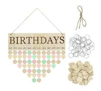 Healeved Calendrier Mural en Bois Style Nordique Rappel D'anniversaire Facile à Assembler pour Décoration Suspendue Lors Fête des Mères ou Mariage