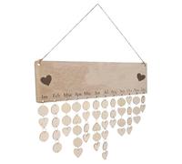 Healeved Calendrier Mural Suspendu en Bois Plaque de Rappel D'anniversaire Décorative, Design Simple, pour Mariage et Naissance, Accessoire Pratique Maison