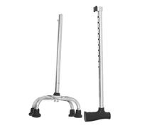Healeved Canne de Marche Réglable, Bâton D'alpinisme, Acier Inoxydable Abs, Noir, Base Plate à 4 Pieds, Stabilité Antidérapante, pour Femmes et Seniors, Intérieur et Extérieur