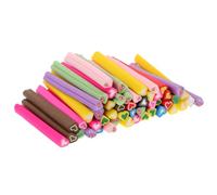 Healeved Cannes D'argile pour Nail Art Soi-même 50pcs Bâtons en Argile Polymère 5x50mm Décoration pour Paquet, Ordinateur Portable, Style Cœur Amour