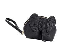 Healeved Caricaturé éléphant Monnaie pièce de Monnaie Bourse Petit Sacs Mignons Sac Pochette Femme Porte-Monnaie pour Femme Portefeuille de Dessin animé Sac à Main Noir