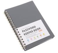 Healeved Carnet de Mots de Passe A6 Onglets Alphabétiques, Bloc-Notes à Spirale Gris, Format Portable pour Gestion des Identifiants et Usage Bureau