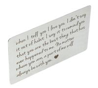 Healeved Carte Décorative en Acier Inoxydable Gravée pour Portefeuille, Insert Présent Saint-Valentin Homme, Carte à Insérer Solide et Résistante, Pochette Portefeuille pour Anniversaire,