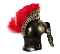 Healeved Casque Adulte Plastique Rouge avec Plume Casque Soldat Romain pour Costume Cosplay Carnaval Fête
