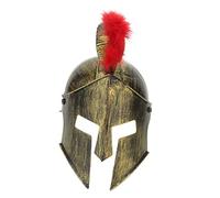Healeved Casque de Guerrier Romain Doré en Plastique Chapeau de Déguisement Taille Unique Accessoire de Fête Carnaval Bal Masqué Cosplay Homme et Femme