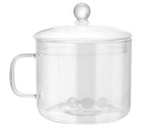 Healeved Casserole en Verre Borosilicate 1350ml Couvercle, Marmite à Ragoût Résistante la Chaleur pour Cuisinière et Plaque Vitrocéramique, Bol Transparent Multifonction pour Nouilles
