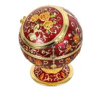 Healeved Cendrier Extérieur en Fer avec Couvercle Anti-Vent Design Compact Vintage Motif Floral Élégant pour Balcon et Maison, pour Hommes et Femmes