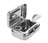 Healeved Cendrier Facile à Nettoyer en Métal Rectangulaire avec Couvercle Portable Coupe-Vent pour Cigare en Voyage ou Jardin