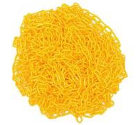 Healeved Chaîne de Sécurité en Plastique Jaune 5 M Chaîne de Barrière 6 MM Maillons Résistants pour Contrôle des Foules Signalisation Routière et Décoration Extérieure
