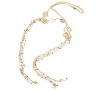 Healeved Chaîne de Tête Or avec Pendentif à Frange Bijoux de Tête Accessoire Élégant pour Mariage et Événements Spéciaux