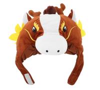 Healeved Chapeau de Déguisement Cheval Peluche Léger pour Nouvel An Chinois 2026 - Accessoire Photo et Cosplay pour Fêtes à Thème, Casquette Originale pour Réveillon et Photomaton