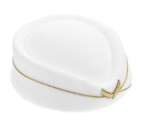 Healeved Chapeau de Stewardess Élégant Blanc Accessoire de Cosplay pour de Flight Attendant Parfait pour Événements et Festivités