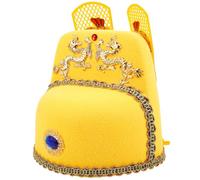 Healeved Chapeau D'empereur Chinois Jaune Ailes, Accessoire de Cosplay Traditionnel, Couvre-chef Festif pour Adultes, Style Ancien pour Spectacles et Fêtes à Thème