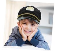 Healeved Chapeau Marin Garçon Fille Coton Noir Casquette de Capitaine pour Cosplay et Fête à Thème Accessoire Costume pour Performance Scénique et Sorties Plein Air