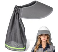 Healeved Chapeau Pare-Soleil en Maille pour Casque de Chantier, Bord Large en Polyester Respirant, Pare Soleil Yeux pour Travaux en Extérieur été Vacances