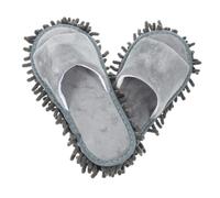 Healeved Chaussons Unisexes Chenille Gris pour Nettoyage de Sols Antidérapants et Faciles à Enfiler Remplaçant la Serpillière pour Carrelage et Vinyle
