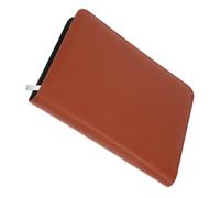 Healeved Classeur à Fermeture Éclair, Mini Classeur Organiseur de Portefeuille en Pu Marron, Grosse Capacité, pour Documents et Agenda, Réunions et Affaires