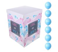 Healeved Coffret de Révélation de Révélation 1 Boîte à Ballons et 6 Ballons Bleus pour Fête Prénatale Décoration Shower Garçon Matériel Sécurisé et Facile à Installer