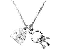 Healeved Collier avec Pendentifs Maison et Clé Chaîne Pull Crémaillère Original pour Femme et Agent