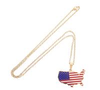 Healeved Collier Carte Des États-unis Collier De Montagne Pendentif Imprimé Tribal Bijoux à L'huile Pour Femmes Collier Drapeau Américain Pour Hommes Colliers Drapeau Acier Inoxydable