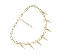 Healeved Collier Femme Créatif Court Forme de Cône Doré Pendentif Chic pour Toutes Occasions Bijoux Mode Élégants pour Fête et Usage Quotidien