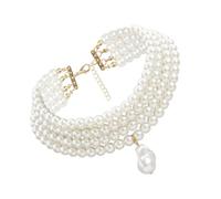 Healeved Collier Femme Ras Cou Élégant Multicouche Géométrique Simulation Léger Confortable pour Soirée et Cadeau