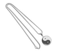 Healeved Collier Homme Acier Inoxydable Tai Chi Bagua Feng Shui Résistant à Eau Chaîne Légère Spirituelle Confortable