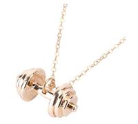 Healeved Collier Homme Chaîne Inoxydable Doré avec Pendentif Haltère Décoratif Style Punk Accessoire de Mode pour Sorties et Fêtes