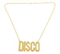 Healeved Collier Lettre Disco Alliage Robuste Accessoire Hip Hop Unisexe Stylé pour Fêtes Disco et Soirées à Thème