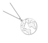 Healeved Collier Pendentif Carte Du Monde Alliage Design Créatif Voyage Accessoire Cadeau pour Femmes Résistant à Usure Décoloration pour Usage Quotidien et Occasions Spéciales