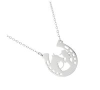 Healeved Collier Pendentif Cheval en Acier Inoxydable pour Femmes Bijoux Élégants Accessoires de Cou Créatifs Fêtes Collier Horse Girl