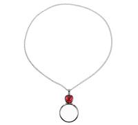 Healeved Collier Pendentif Loupe 5X Rouge Monocle pour Hommes Bijou Vintage Décoratif Portable Grossissement pour Lecture Couture et Petits Caractères Présent Pratique pour Seniors