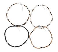 Healeved Collier Ras Cou en Perles Colorées 4 Pièces en Polymère Style Minimaliste Bijoux pour Femmes Rupture Fêtes Vie
