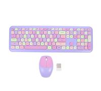 Healeved Combo Clavier et Souris sans Fil 2.4 Ghz pour Ordinateur Portable et Bureau, 110 Touches Clavier Abs, Souris 3 Boutons, pour Travailler et Jouer