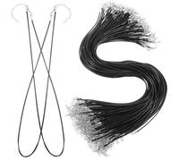 Healeved Cordon pour Collier Ciré Noir 20 MM avec Fermoir Mousqueton Lot de 100 Pièces Cordons pour Pendentifs Création de Bijoux Bracelets et Chaînes de Cheville Fourniture DIY