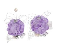 Healeved Corsage Poignet Mariage Élégant et Boutonnière Artificielle Légère pour Mariée et Cortège Confortable et Décoratif pour Cérémonie et Fête