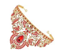 Healeved Couronne Baroque Avec Strass Serre-tête Pour Femme Et Demoiselle Honneur Rouge Unité