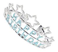 Healeved Couronne D'anniversaire en Alliage avec Strass, Accessoire Cheveux Portable Décoloration, pour Fête D'anniversaire, Design Très Éclatant et Haute Brillance