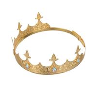 Healeved Couronne de Fête Ajustable en Métal Doré Cristaux Ab, Serrage-tête Diadème pour Anniversaire, Bal et Cosplay, Accessoire Cheveux Princesse et Reine, Tiare Élégante pour Femmes