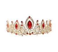 Healeved Couronne De Mariée Diadème De Diamant Accessoires De Cheveux De Mariée Couvre-chefs De Mariée Coiffure Femme Couvre-chef De Mariée Coiffe En Strass Coiffes En Strass Cristal Rouge