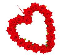 Healeved Couronne de Porte de Cœur Roses Rouges Artificielles, Guirlande Romantique pour Décoration Saint-Valentin, Mariage et Fête, Diamètre Moyen, Décorations Fleurs et Pétales Réalistes