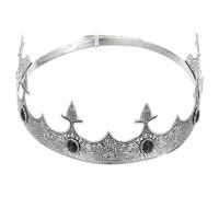 Healeved Couronne de Roi pour Homme Coiffe Médiévale Métal avec Strass Bandeau Ajustable pour Cosplay Prince Fête Renaissance ou Anniversaire