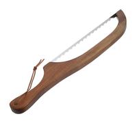 Healeved Couteau Bois D’Acacia avec Lame Dentelée en Acier Inoxydable Trancheuse à Pâtisserie Réutilisable Outil de Découpe pour Grillé Manches Ergonomiques Accessoire la Cuisine