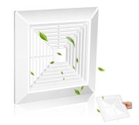 Healeved Couvercle de Ventilateur D'extraction Carré pour Salle de Bain, Montage Mural, Distribution D'air à 360 Degrés en Abs Blanc Moderne